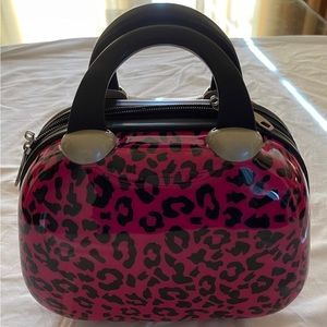 Cheetah print hardshell makeup case